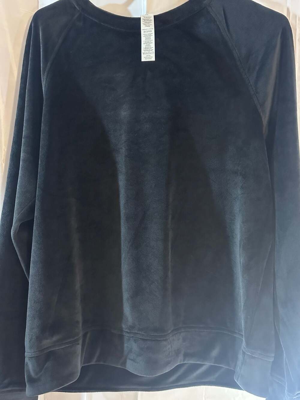Jockey Velour Crew & Lounge top only  in Deep Black